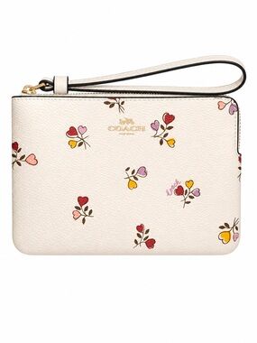 Coach Cream Multi Floral Zip Wristlet